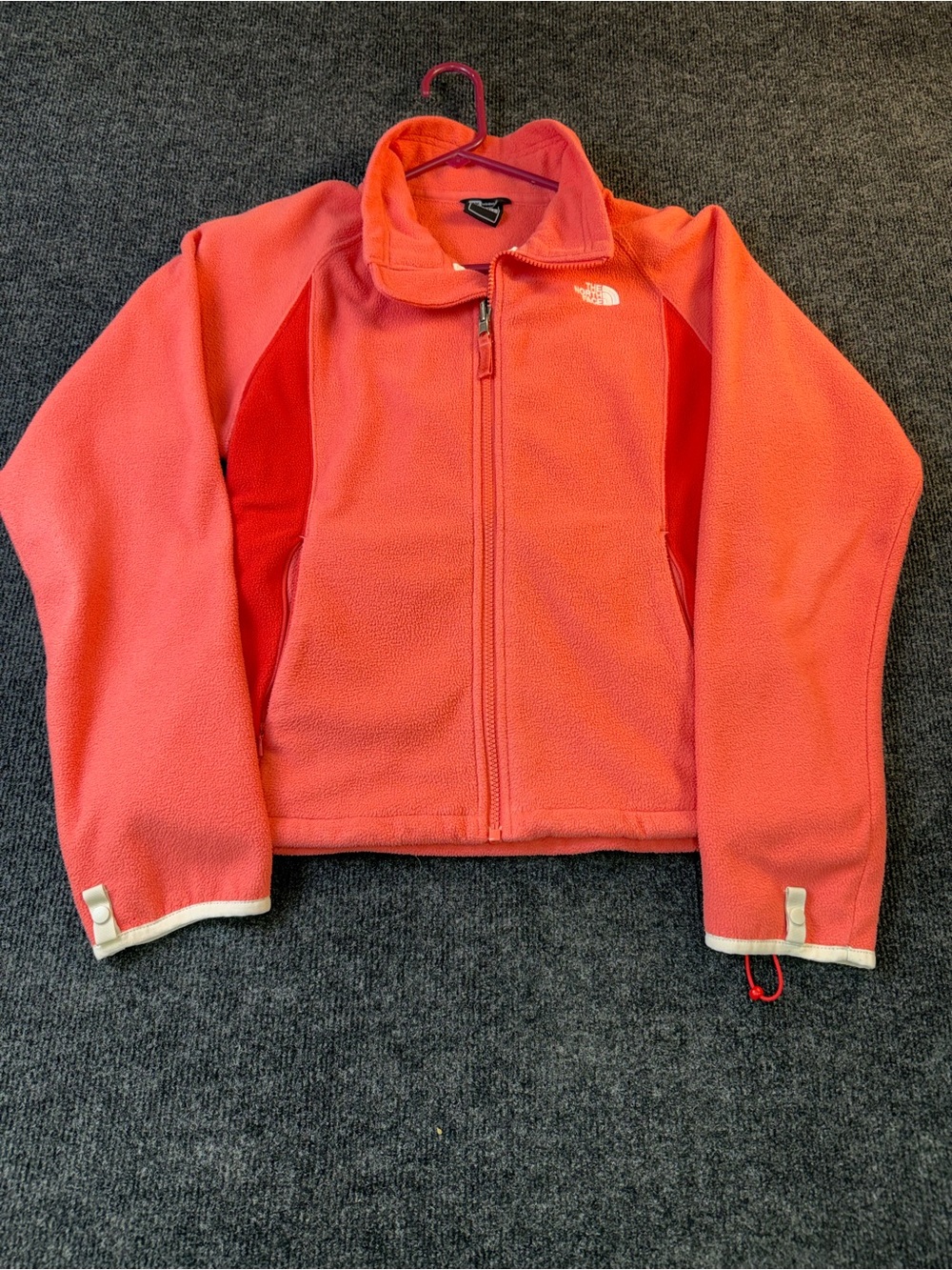 The North Face Girls' Coral Orange Pink Fleece Jacket
